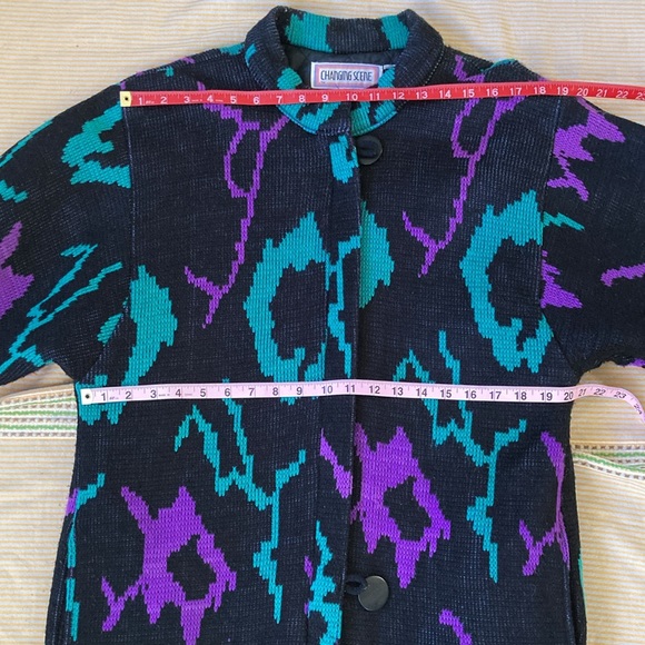 Changing Scene ~ 80s Vintage Knitted Heavy Sweater Coat ~ Size Small - Picture 8 of 14